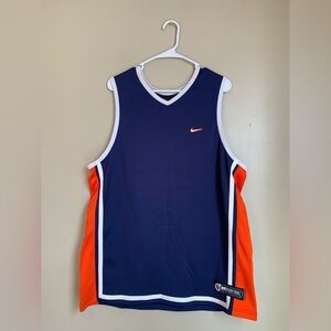 Vintage Nike Basketball Jersey Mens Large blue orangeTank 90s Swoosh